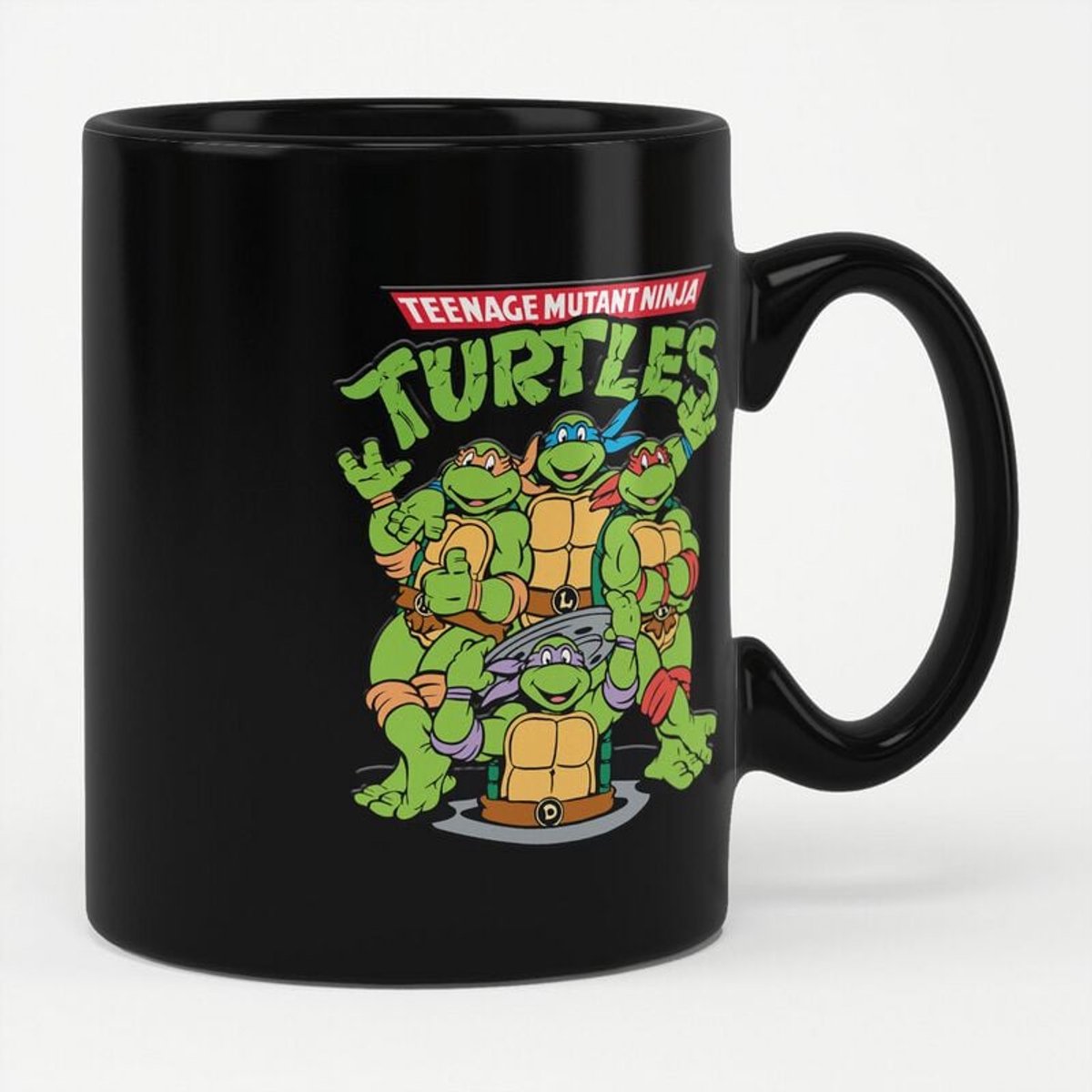 Teenage Mutant Ninja Turtles Team Kop zwart Keramiek Unisex - Animatie, Fan merch, Film, TV-series