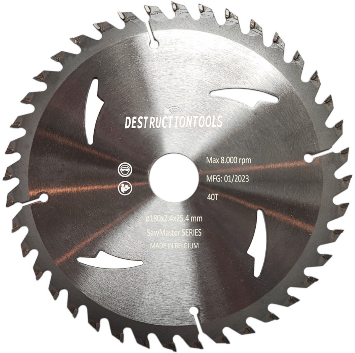 tct cirkelzaagblad 180mm - hout - D180mm, asgat 25,4mm - SawMaster series | Destructiontools