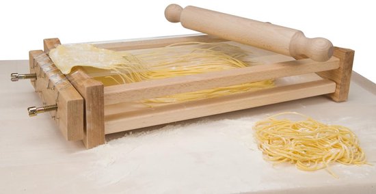 Ibenzoa® Houten Chitarra Pastamachine met Traditionele Italiaanse Deegroller voor Verse Pasta's van Ibenzoa — afbeelding 3