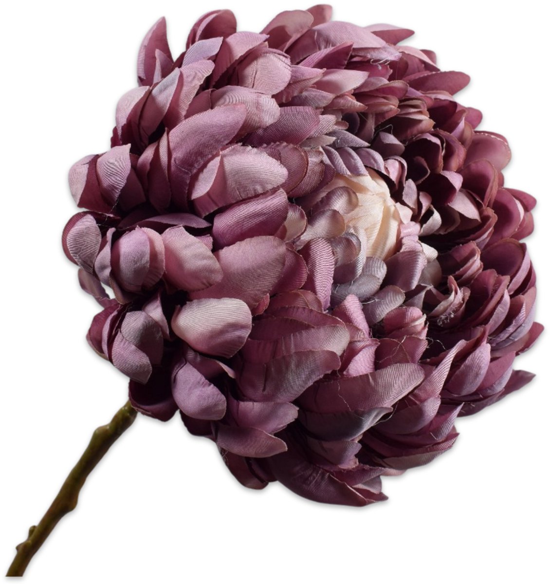 Silk-ka Kunstbloem Chrysant Tak Paars-Creme 64 cm