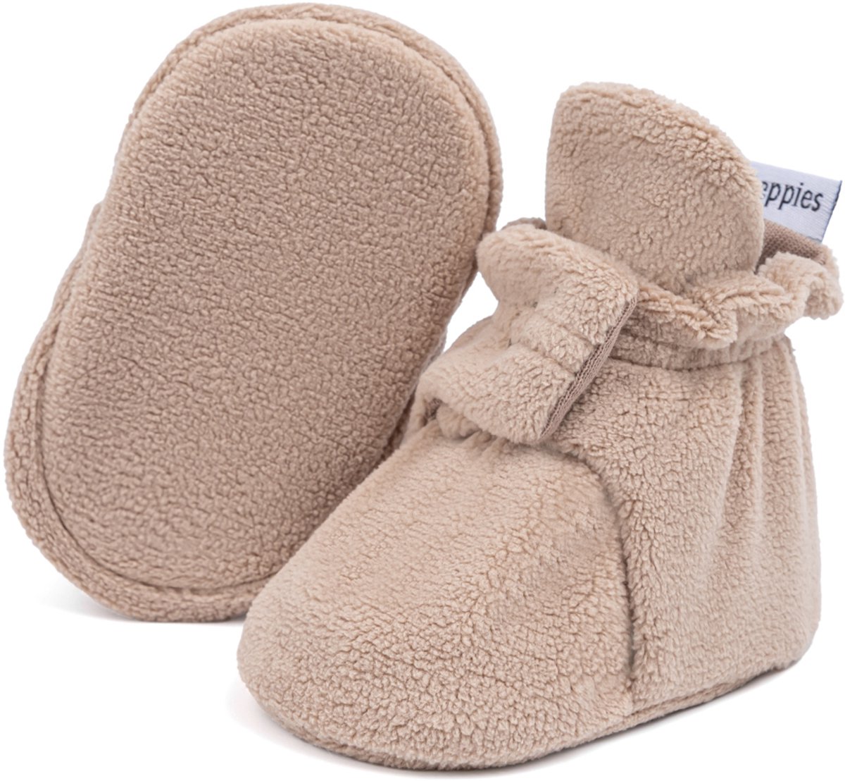 Steppies - Baby Slofjes voor Jongens en Meisjes - Lichtbruin - 3-6 Maanden (10cm) - Schoenmaat 16-17
