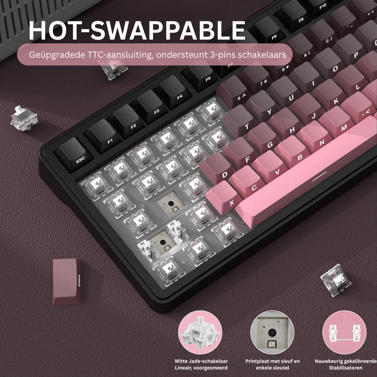DailySupplies Mechanical Keyboard - Zwart thumbnail 4