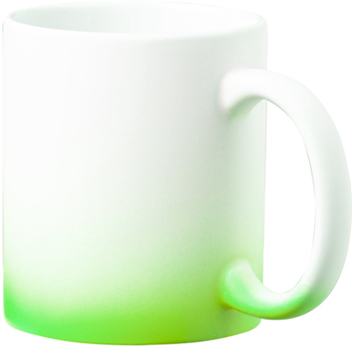 2 keramische mokken 350ml met mooi kleurverloop Groen / wit geschikt voor sublimatie model Lanteira