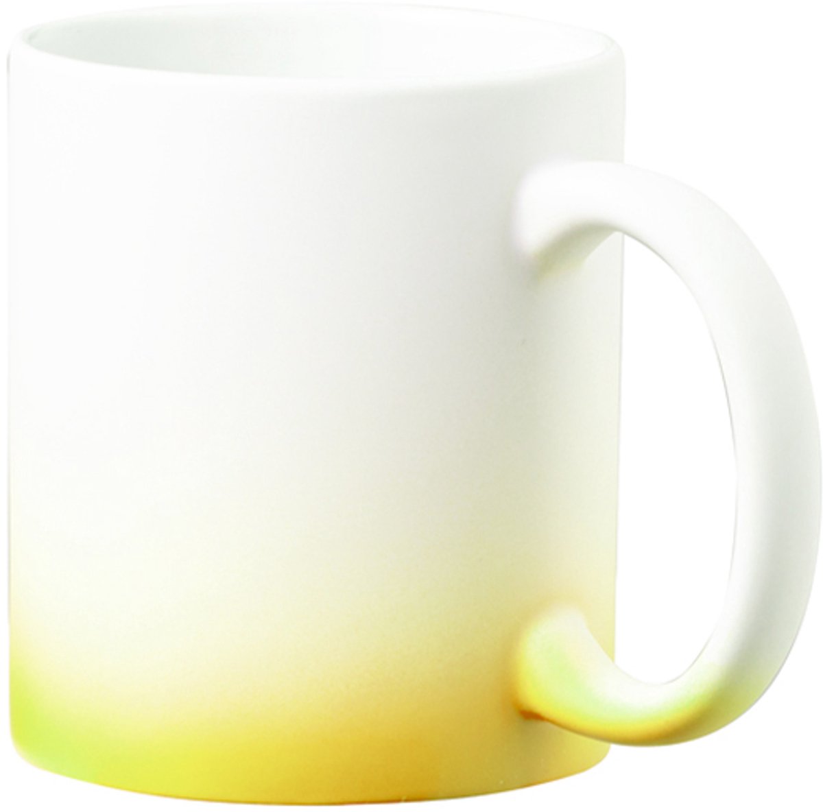2 keramische mokken 350ml met mooi kleurverloop Geel / wit geschikt voor sublimatie model Lanteira