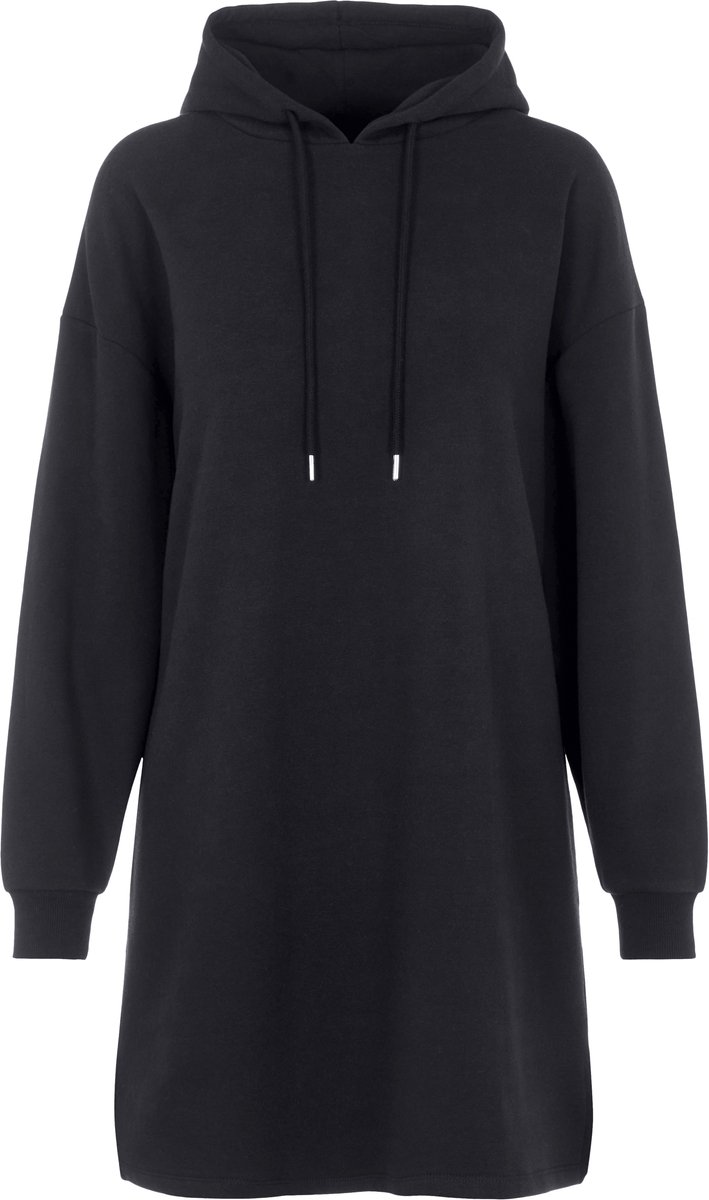 Pieces Sweat Dress - Loungewear Dress - Dik katoenen nachthemd - Jogging dress - Zwart /