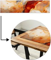 Chemin de table 200x50 cm - Set de table vinyle Marbre - Oranje - Goud - Moderne - Abstrait - Décoration de table - Décoration de table - Décoration de Cuisine - Décoration de table