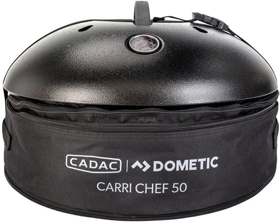 Cadac Carri Chef 50 Draagbare Gasbarbecue – Ø 46 cm Kookoppervlak – Verstelbare Stelpoot & Tafelmodel Optie – Inclusief Kruidenrek, Roosters, Thermometer & Draagtas van Cadac — afbeelding 2