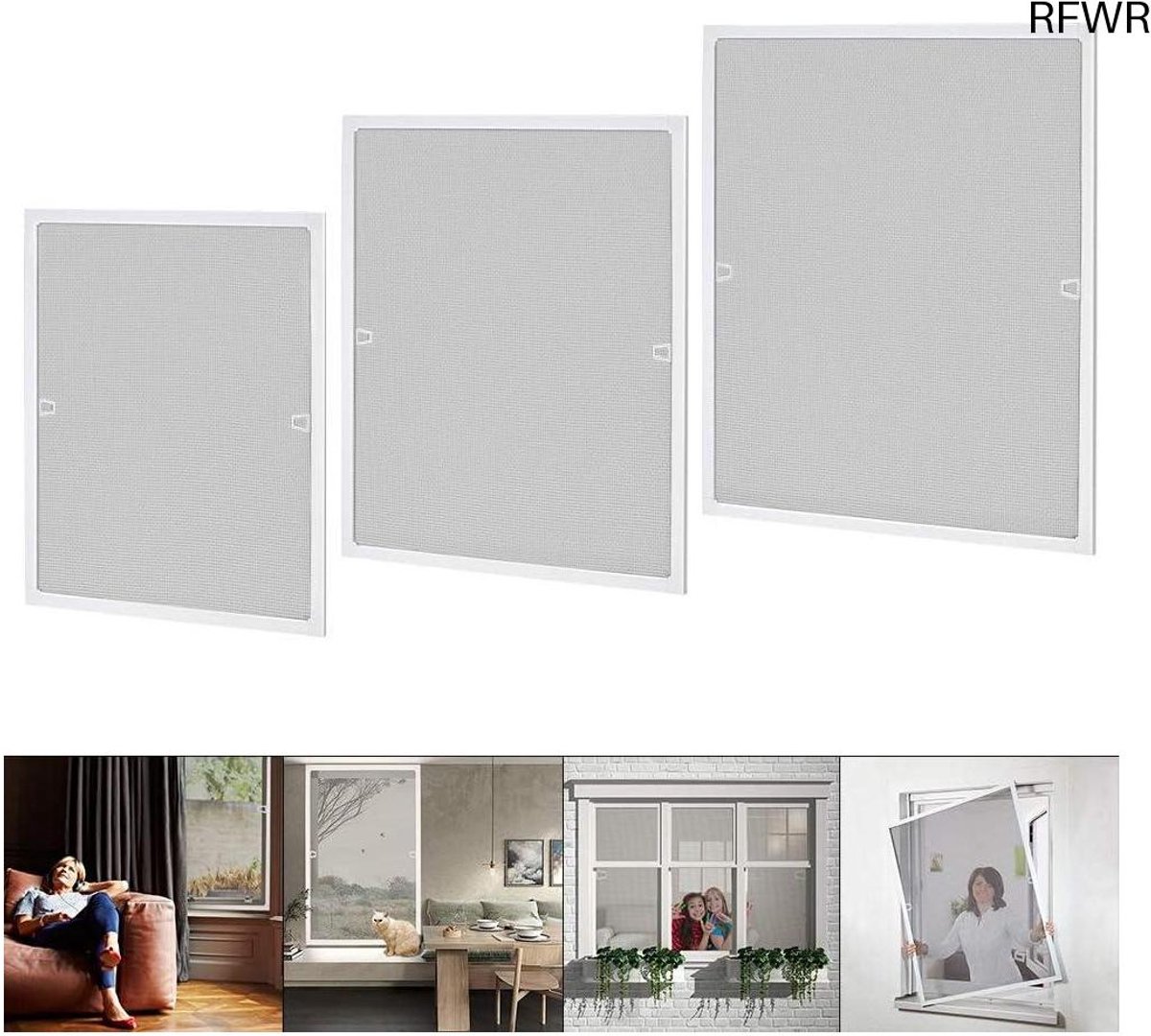 RFWR® Aluminium Raamhor 120x140cm - Muggennet zonder Boren - Luchtdoorlatend en Eenvoudige Installatie