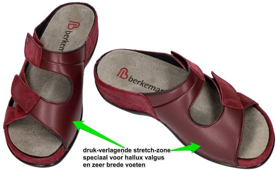 Berkemann - Dames - bordeaux - pantoufles & mules - taille 38