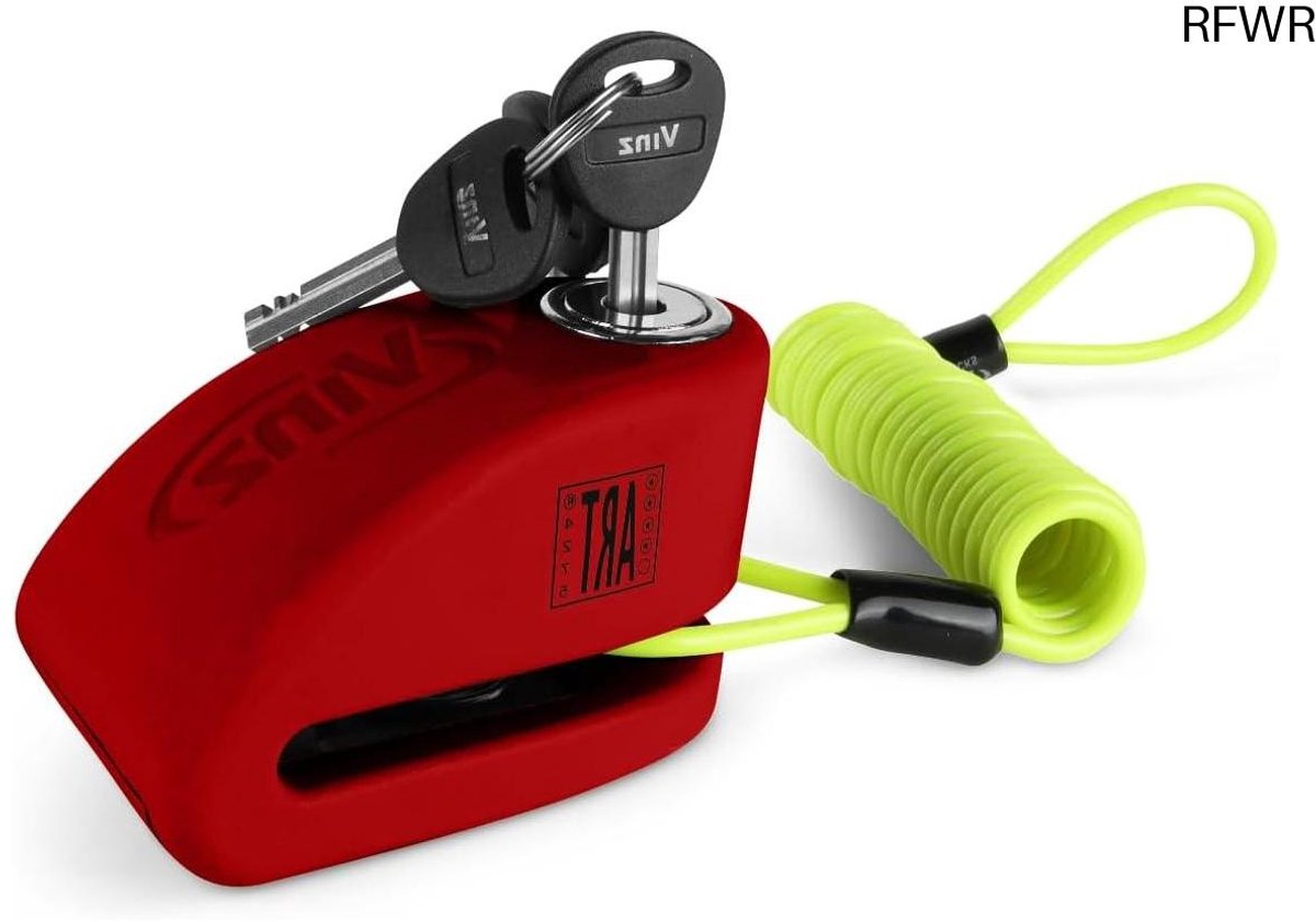 RFWR® Schijfremslot met Alarm & ART4 Keurmerk voor Motoren en Scooters - Rood