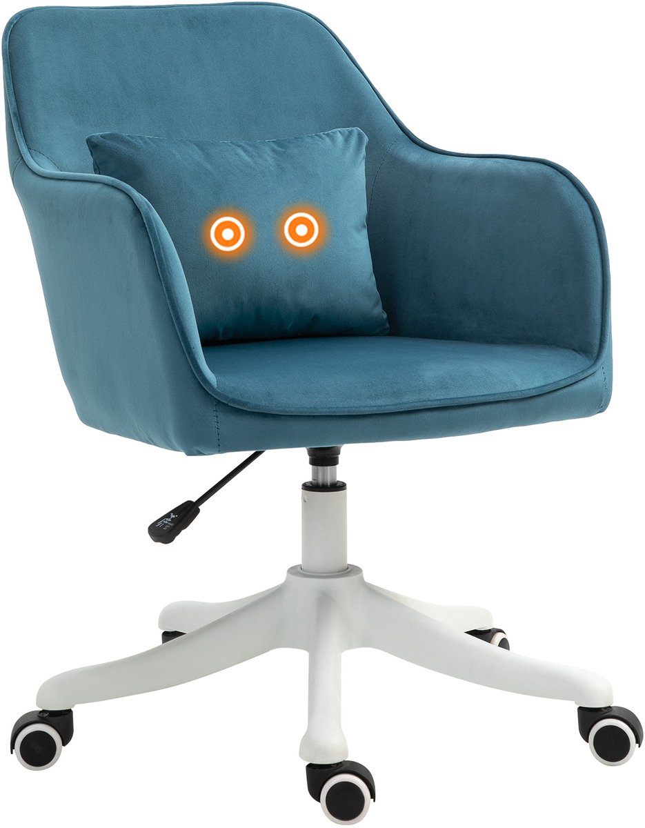 Vinsetto-Massage Bureaustoel-Polyester-55x70x86cm-Blauw