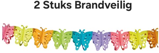 Foto: 2x slinger vlinder brandvertragend brandveilig garland versiering themafeest verjaardag horeca carnaval 
