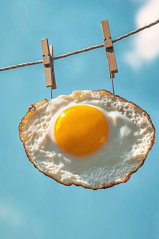 Affiche d'oeuf au plat | Affiche d'oeufs | Affiche Humour | Affiche suspendue | Affiche de Cuisine | Affiche alimentaire | Photographie Affiche | 50x70cm | Décoration murale | Affiche murale | S5148AZ | Convient pour l'encadrement