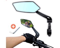 nieuw model voor 2025- Linker spiegel - Elektrische fiets Fietsspiegel Ebike Achteruitkijkspiegel – Vaderdagcadeaus-360º Draaibaar – Voor Bijna Alle Fietsen Geschikt-Cadeau voor vader - Inc. Inbussleutel