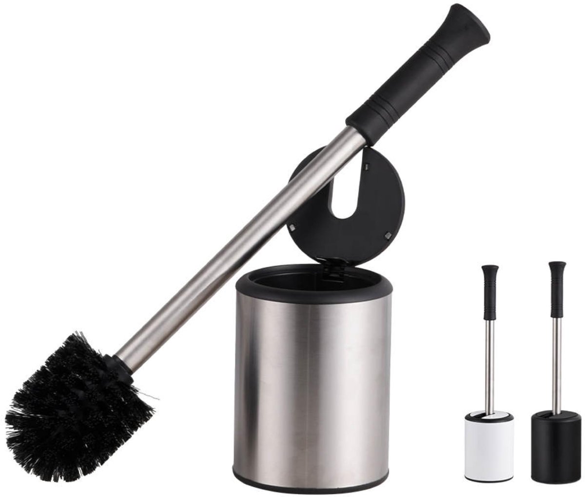 Ibenzoa® Premium toilettenborstelset met klapdeksel en solide houder voor hygiënische reiniging