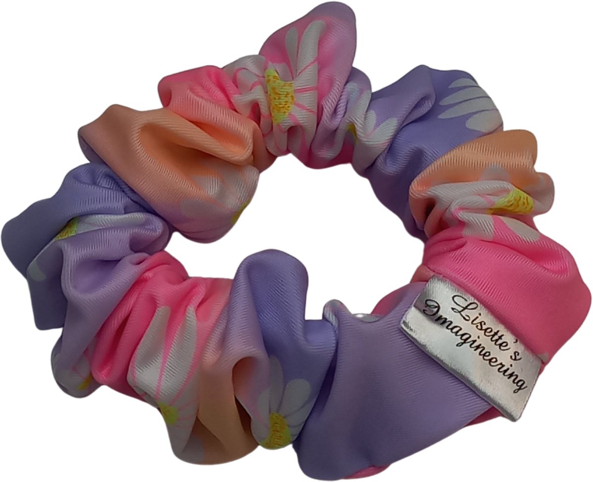 Scrunchie - Badpakstof - Pastel roze/paars