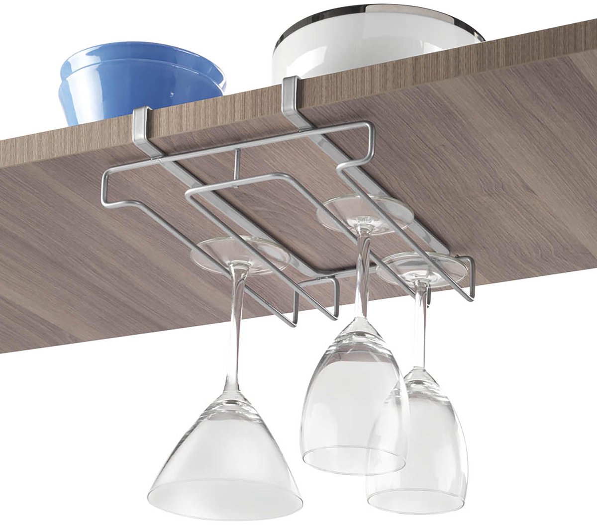 Ibenzoa® Glashouder zilver zonder bevestigingsmateriaal benodigd - 21x28x7cm