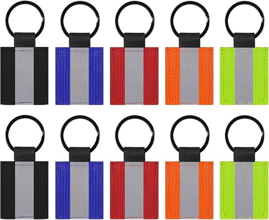 Foto: Allecto premium reflecterende hangers voor veiligheid set van 10 stuks schooltas en handtas reflectoren sleutelhangers met reflectie