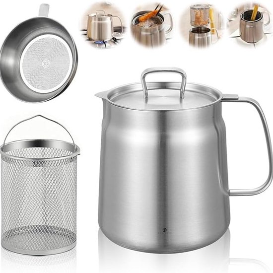 Marmite à friture - Marmite à tempura - Marmite à friture avec couvercle - Marmite pour friture