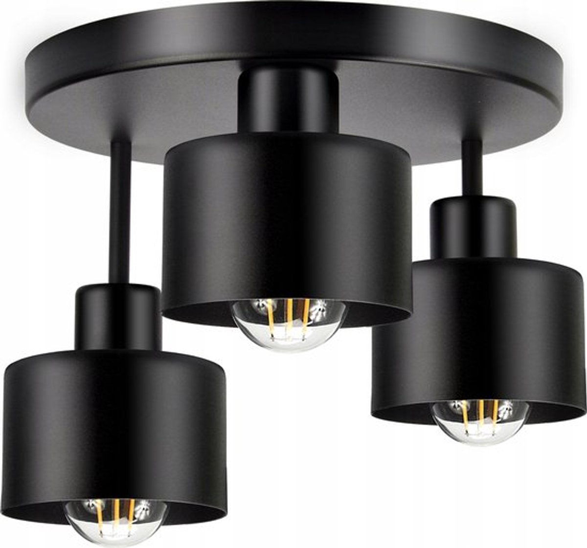 Plafondlamp Industrieel Zwart – E27 – Voor Slaapkamer & Kinderkamer