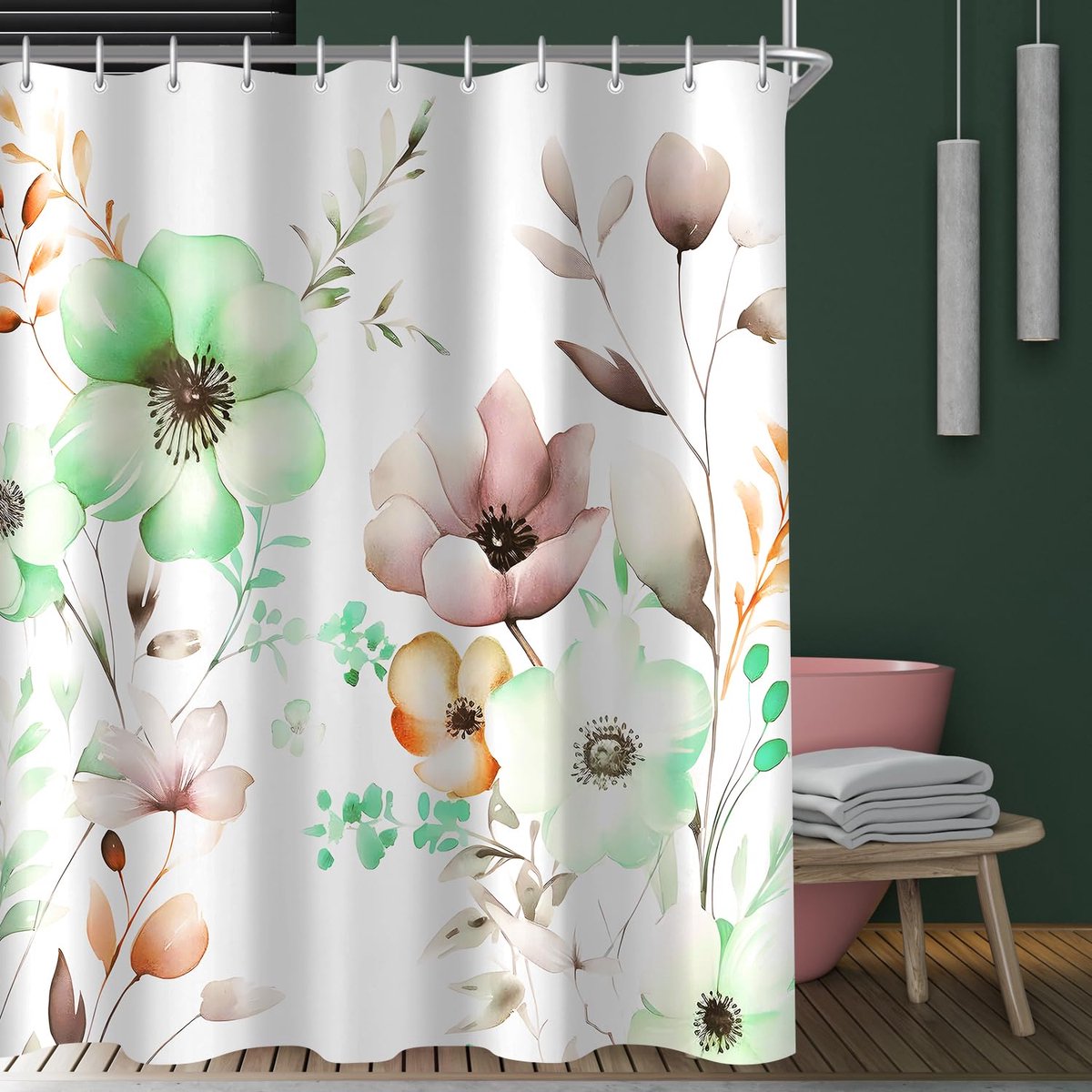 Ibenzoa® Waterafstotend Douchegordijn van Polyester met Antischimmel Eigenschappen en Verzwaarde Zoom voor Badkamer