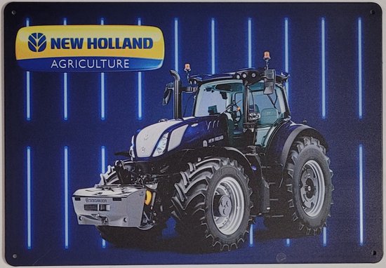 New Holland Agriculture Tractor Reclamebord van metaal METALEN-WANDBORD - MUURPLAAT - VINTAGE - RETRO - HORECA- BORD-WANDDECORATIE -TEKSTBORD - DECORATIEBORD - RECLAMEPLAAT - WANDPLAAT - NOSTALGIE -CAFE- BAR -MANCAVE- KROEG- MAN CAVE