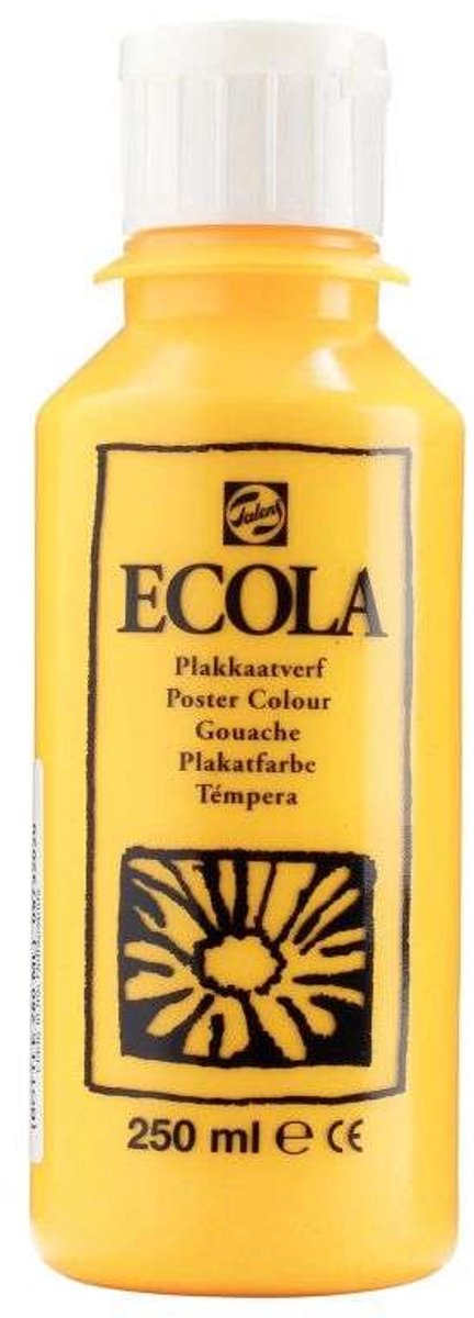 Ecola plakkaatverf 202 Donkergeel 250ML