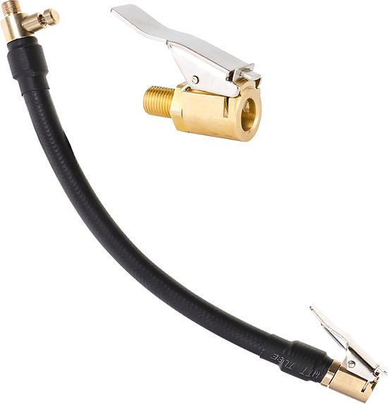 Adaptateur de valve de voiture Somstyle avec Set - 3 pièces - Connecteur à clip - Pompe à téton réducteur - Or / Argent
