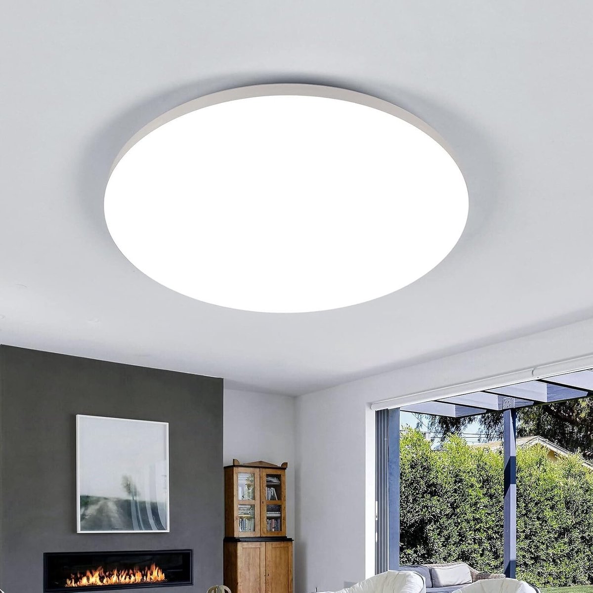 Ronde witte LED-plafondlamp met een diameter van 30 cm - 24 W (wit licht 6500 K) - Bescherming tegen insecten en stof