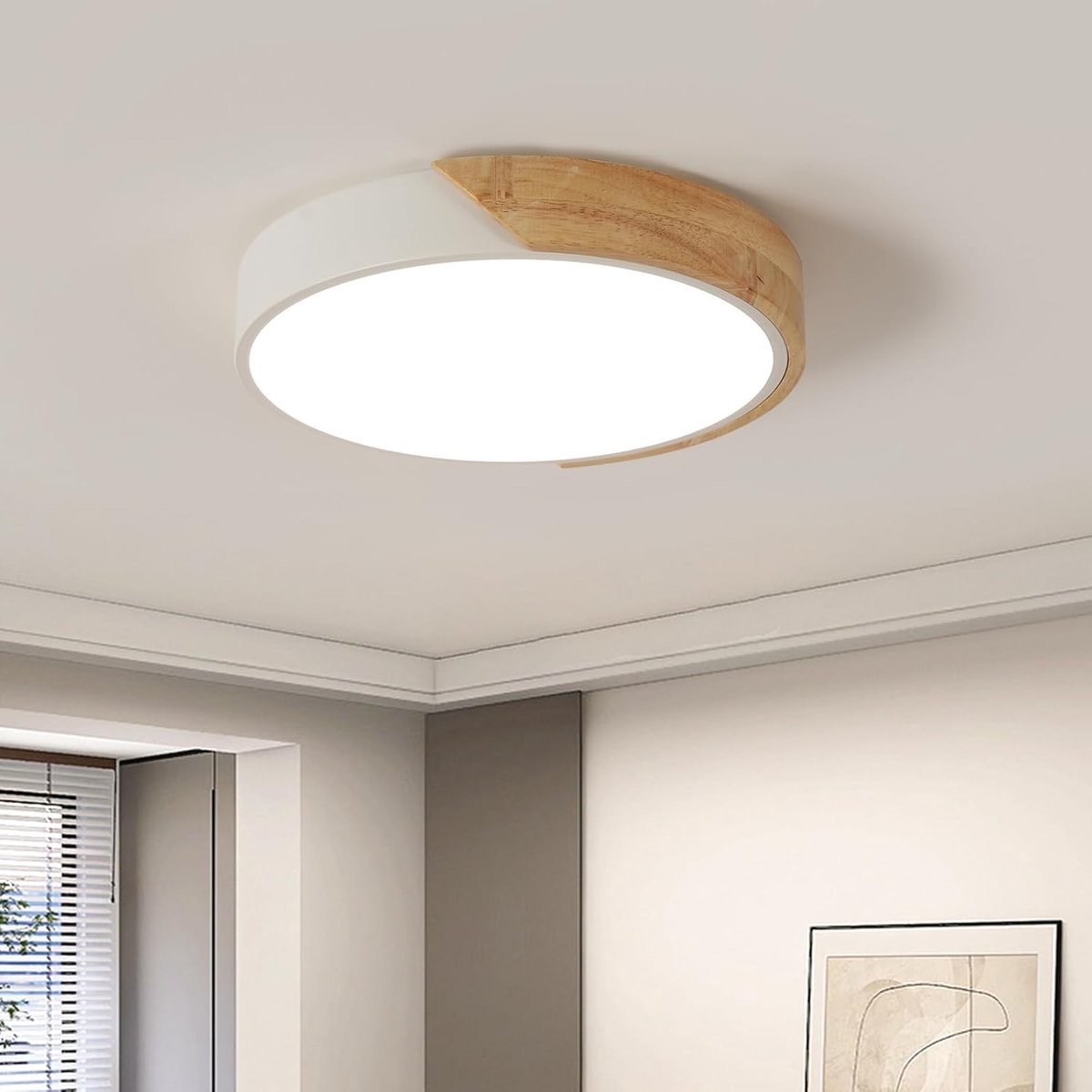 30W LED-plafondlamp, moderne ronde plafondlamp, natuurlijk wit 4500K, LED-plafondlamp voor binnen voor woonkamer, keuken, gang, slaapkamer (wit)