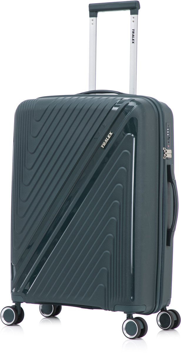 TRALEX - Horizon - Handbagage - 42L - 56x40x22cm - Polypropyleen - Harde schaal - TSA-slot - Lichtgewicht - Flexibel - Duurzaam - Stille (rubberen) wielen - Dubbele Spinner-wielen - Oceaan Blauw