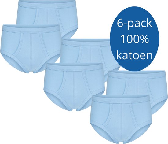 Lot de 6 slips homme Beeren James avec braguette en coton bleu taille L