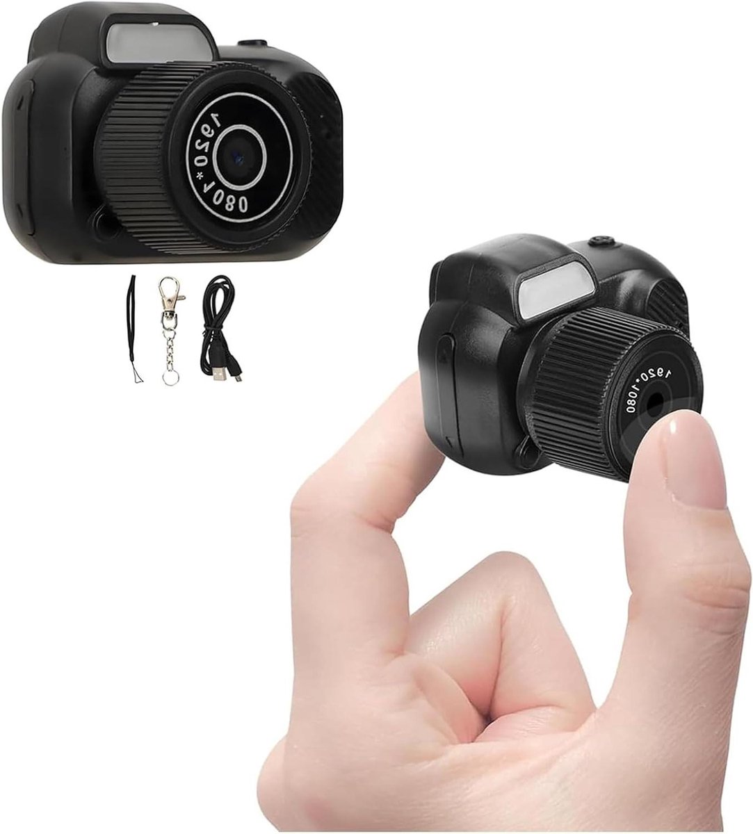 JGS Premium - Mini-duimcamera voor Reisfotografie 1080P Videocamera met Polsband en Kleurenscherm