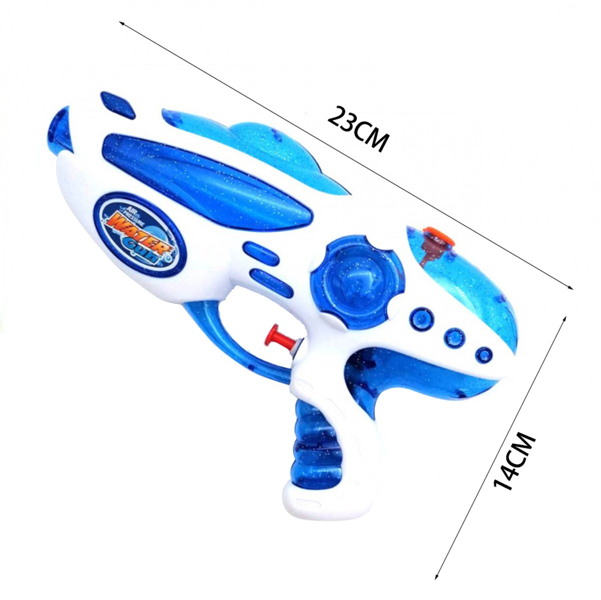 Waterpistool 23cm S - 4m Bereik - 500ml - Water Pistool- Watergeweer klein- Super Soaker - Waterspeelgoed - Buitenspeelgoed voor Kinderen & Volwassenen - 23*14*4cm - Blauw — afbeelding 3