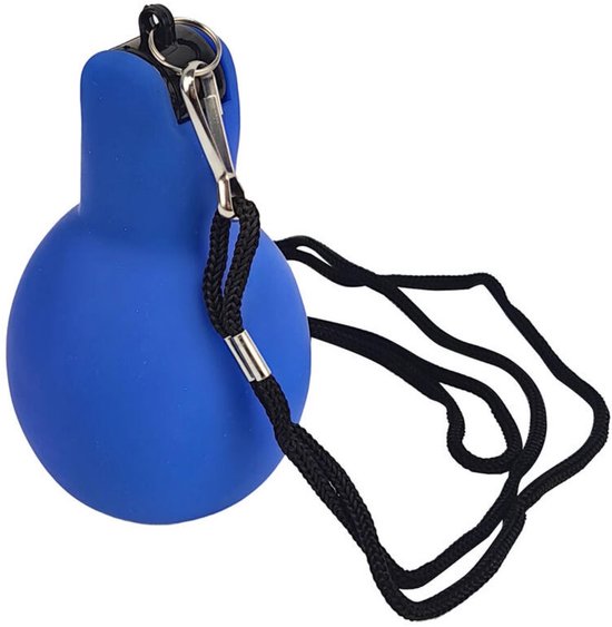 Sifflet à sertir Benson / Sifflet à main avec cordon – Blauw – Sifflet compact en plastique