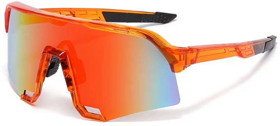 Sport Zonnebril 2025 - Oranje Transparant Frame - Oranje Lens