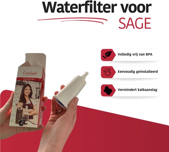 Waterfilters voor Sage Barista Express - SES008 & BES008 Espressomachine - 3 stuks - voor Koffiemachines - Oracle - Dual Boiler - Solis - Duo Temp - Bambino Plus - 9 maanden gefilterd water - Eccellente
