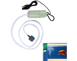 Luchtpompje Aquarium - 90 l/h - Met Luchtsteen En Siliconen Buis - USB-Poorten - Aquarium Zuurstof Pomp - USB Mini Aquarium Luchtpomp - Energiebesparende Beluchter - Draagbare Aquarium Luchtpomp - Kan Met Je Meegedragen Worden - groen