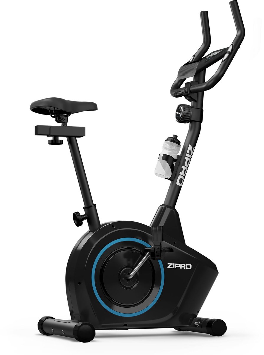 Afbeelding 3 van Zipro Boost Hometrainer Elektromagnetische Fiets, Hartslagsensoren, Gemakkelijk te transporteren, Antislippedalen, Flessenhouder, Homegym, Stabiele structuur, Max. gebruikersgewicht 120 kg, zwart en blauw