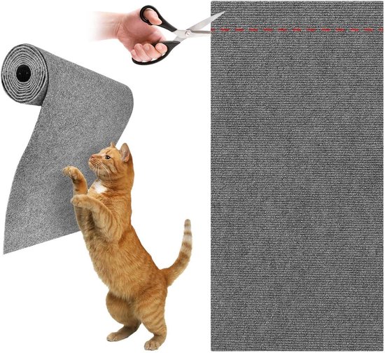 Zelfklevende krasbeschermingsmat, 200x40cm krasmat voor katten, krasbescherming voor zitbank, bijsnijbare krabpaal bescherming voor bank, DIY klauw Zelfklevende krasbeschermingsmat, 200x40cm krasmat voor katten, krasbescherming voor zitbank, bijsnijbare krabpaal bescherming voor bank, DIY klauw