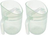 Difrax LOVI Genius Oefenbeker - Groen - 2 Stuks - Slow-flow inzetstuk & ergonomische rand, bevordert Mondontwikkeling, 130/150 ml