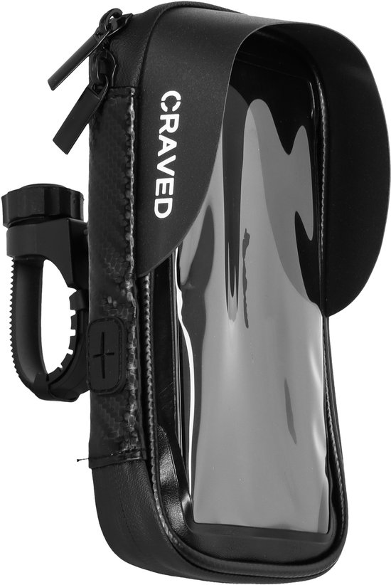 Support de téléphone étanche pour vélo - Convient également pour scooter et moto - Support universel pour smartphone - Zwart - Avec espace de rangement