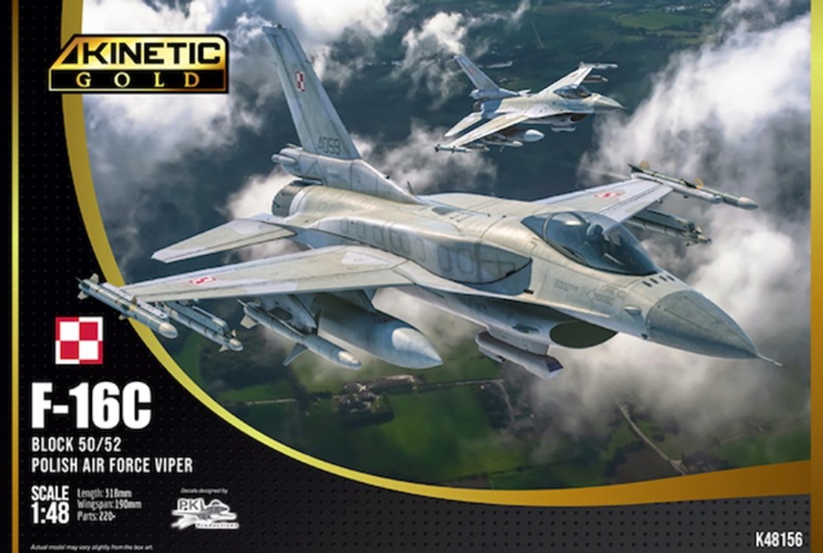 Kinetic Modelbouwpakket Militaire voertuigen - 48156 General Dynamics F-16C Fighting Falcon - Block 52 Viper - Poolse Luchtmacht - Straaljager Plastic - 1:48 - Modelbouw