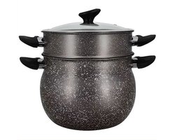 Couscoussier - MENASTYL - 6020033 - Marmereffect aluminium - 9 liter - Geschikt voor alle warmtebronnen inclusief inductie