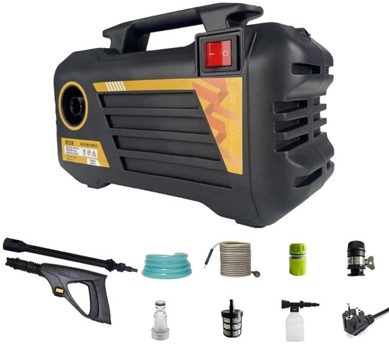 Hogedrukreiniger - Krachtige Reiniging voor Auto - Vloer & Tuin - 3000W - 220V - Vloerreiniging - Tuinirrigatie - Zwart - Waterpistool Huishoudelijke Reinigingsgereedschap - Apparatuur voor Autowassen