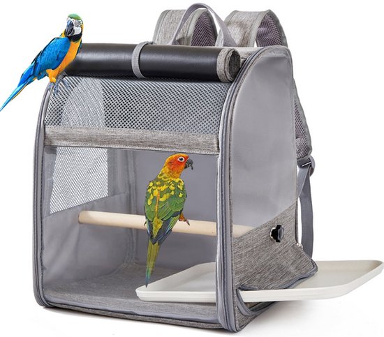 Rugzak draagtas voor vervoer vogels grijs