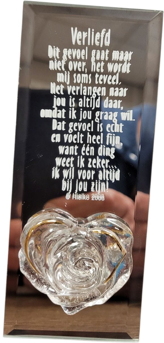 Spiegel met gedicht Verliefd, emotie, liefde, Valentijn