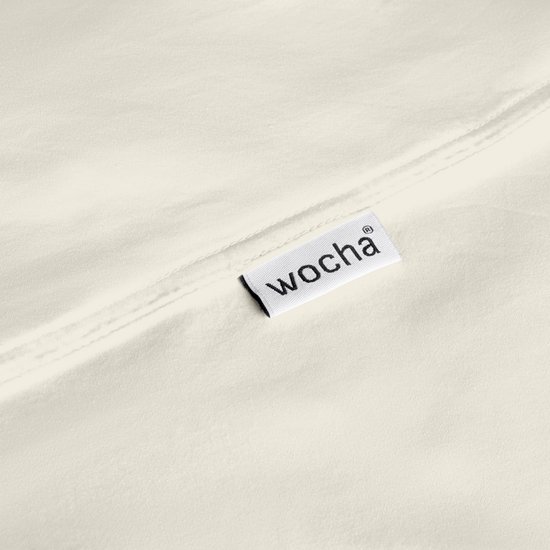 Wocha Dekbedovertrek Set - 100% Biologisch Katoen Satijn (300TC) - 240x200/220 - Naturel - Premium kwaliteit en duurzaam - Incl. 2 kussenslopen van Wocha — afbeelding 3