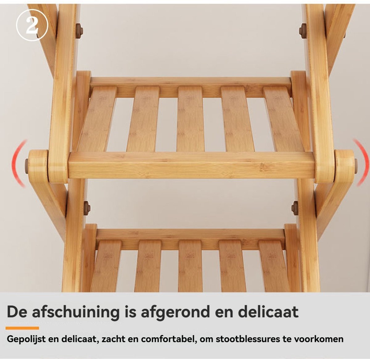 Draagbare bamboe schuine schoenenrek, ruimtebesparend, opvouwbare