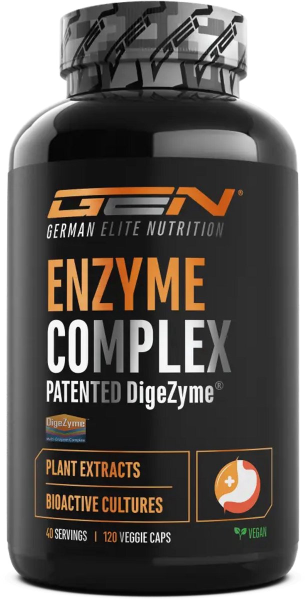 Enzymencomplex - 120 capsules - 14 actieve ingrediënten - spijsverteringsenzymen met bromelaïne, papaïne, amylase, lipase, protease, rutine - Vit4ever